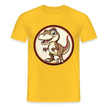 Dinosaurier Bunte Kawaii Cartoon Figur Clipart - Männer T-Shirt - Gelb - Vorne - AI Model Male 178 dark (178cm)