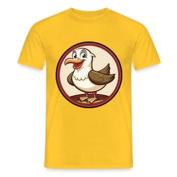Möwe Bunte Kawaii Cartoon Charakter Clipart - Männer T-Shirt - Gelb - Vorne - AI Model Male 178 dark (178cm)