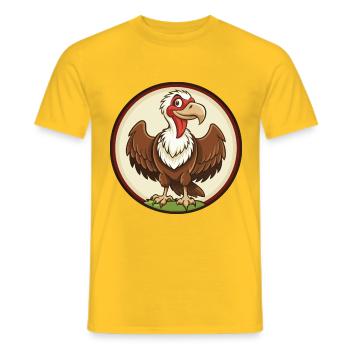 Vulture Coloré Kawaii Dessin Animé Personnage Clipart - T-shirt homme - jaune - Devant - AI Model Male 178 dark (178cm)