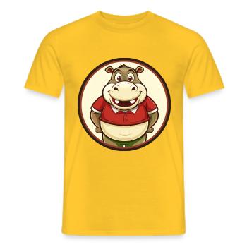 Nilpferd Bunte Kawaii Cartoon Figur Clipart - Männer T-Shirt - Gelb - Vorne - AI Model Male 178 dark (178cm)