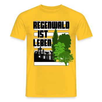 La forêt tropicale, c’est la vie - T-shirt homme - jaune - Devant - AI Model Male 178 dark (178cm)