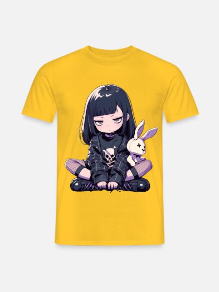 Grunge Goth Bunny Anime Girl Cute Kawaii Gothic - Männer T-Shirt - Gelb