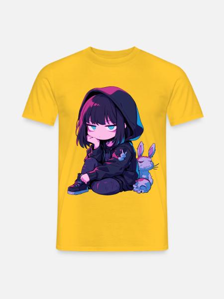 Kawaii Cute Anime Girl Goth Bunny Grunge Edgy - Männer T-Shirt - Gelb