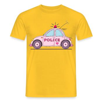 Police Car Police Pink - Men's T-Shirt - yellow - Front - AI Model Male 178 dark (178cm)