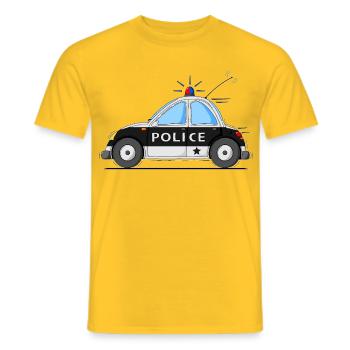 Polizeiauto Police Schwarz - Männer T-Shirt - Gelb - Vorne - AI Model Male 178 dark (178cm)