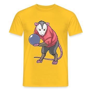 Beutelratte Bowling Bowlingkugel - Männer T-Shirt - Gelb - Vorne - AI Model Male 178 dark (178cm)