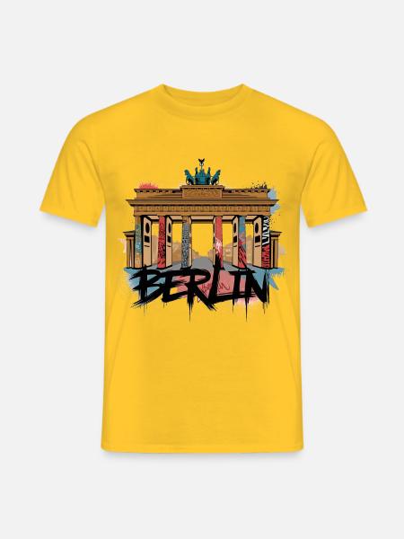 Urban Berlin-stil – Brandenburger Tor - T-skjorte herre - gul