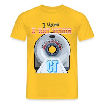 CT Radiographer I Have XRay Vision But I Prefer CT - Men's T-Shirt - yellow - Front - AI Model Male 178 dark (178cm)