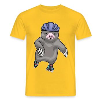 Maulwurf Inline skating Inline skates - Männer T-Shirt - Gelb - Vorne - AI Model Male 178 dark (178cm)