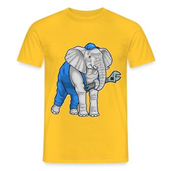 Atelier de clé mécanique pour éléphants - T-shirt homme - jaune - Devant - AI Model Male 178 dark (178cm)