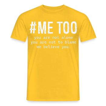me too you are not alone you are not to blame - Men's T-Shirt - yellow - Front - AI Model Male 178 dark (178cm)