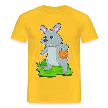 Hase Basketballspieler Basketball - Männer T-Shirt - Gelb - Vorne - AI Model Male 178 dark (178cm)