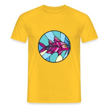 Eleganter Tropischer Killifisch - Männer T-Shirt - Gelb - Vorne - AI Model Male 178 dark (178cm)