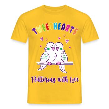 Tweethearts Flattering with love - Men's T-Shirt - yellow - Front - AI Model Male 178 dark (178cm)
