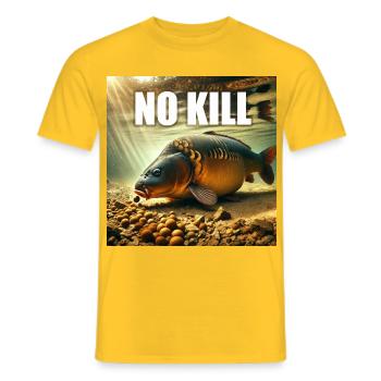 Carpe cuire qui déguste ses bouillettes - T-shirt homme - jaune - Devant - AI Model Male 178 dark (178cm)