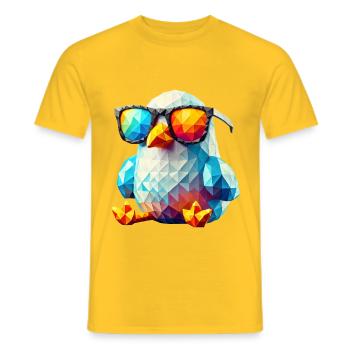 Cool Seagull Sunglasses - Men's T-Shirt - yellow - Front - AI Model Male 178 dark (178cm)