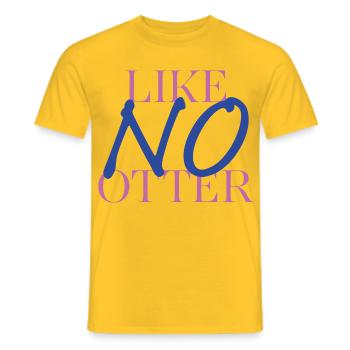 Loutre avec une différence – jeu de mots avec style - T-shirt homme - jaune - Devant - AI Model Male 178 dark (178cm)