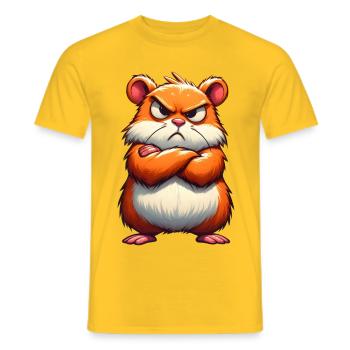hamster grognon mécontent - T-shirt homme - jaune - Devant - AI Model Male 178 dark (178cm)