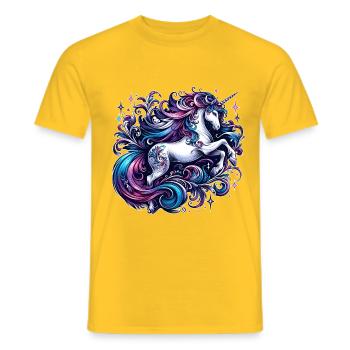 Einhorn Magisches Einhorn - Männer T-Shirt - Gelb - Vorne - AI Model Male 178 dark (178cm)