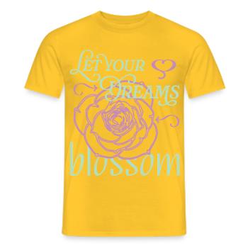 Träume erblühen lassen - Männer T-Shirt - Gelb - Vorne - AI Model Male 178 dark (178cm)