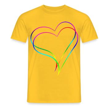 Herzen Regenbogen - Liebe - Männer T-Shirt - Gelb - Vorne - AI Model Male 178 dark (178cm)