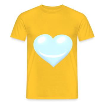 Hart, Harten, Emotie, Gezicht - Heren T-shirt - geel - Voor - AI Model Male 178 dark (178cm)