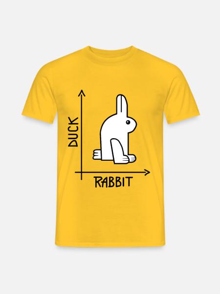 Ente oder Kaninchen Optische Täuschung - Männer T-Shirt - Gelb
