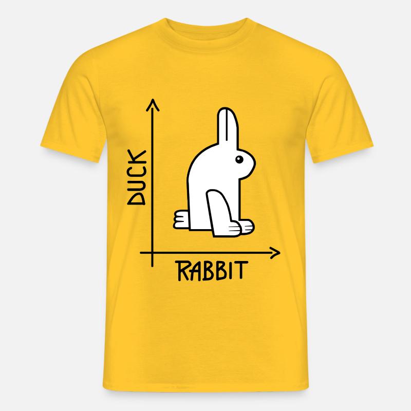 Ente oder Kaninchen Optische Täuschung - Männer T-Shirt - Gelb