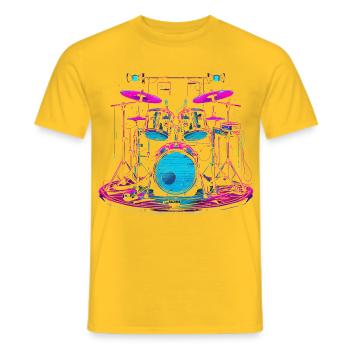 Drums Graphics - Men's T-Shirt - yellow - Front - AI Model Male 178 dark (178cm)