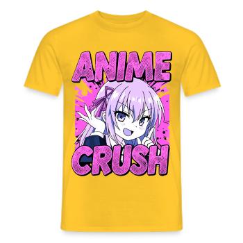 ANIME CRUSH - Pink Manga Otaku Vibes - T-shirt homme - jaune - Devant - AI Model Male 178 dark (178cm)