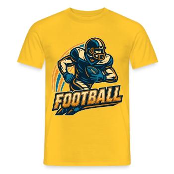 Illustration de joueur de football américain - T-shirt homme - jaune - Devant - AI Model Male 178 dark (178cm)