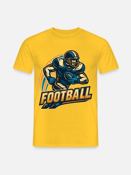 American Football Spieler Illustration - Männer T-Shirt - Gelb