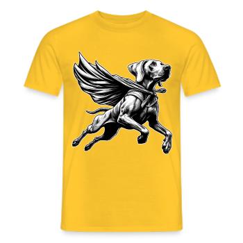 Super chien braque de Weimar Weimi Cape Cape cadeau - T-shirt homme - jaune - Devant - AI Model Male 178 dark (178cm)
