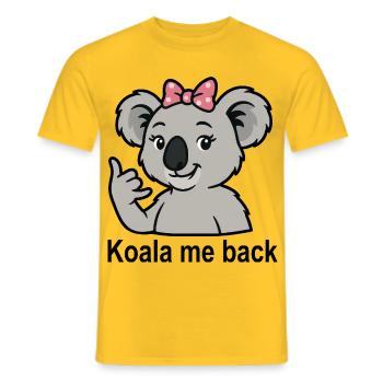 Koala Saying Call Phone Cute Koala - Men's T-Shirt - yellow - Front - AI Model Male 178 dark (178cm)