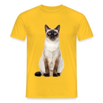 Siam Cat – Good Pet Edition - Men's T-Shirt - yellow - Front - AI Model Male 178 dark (178cm)