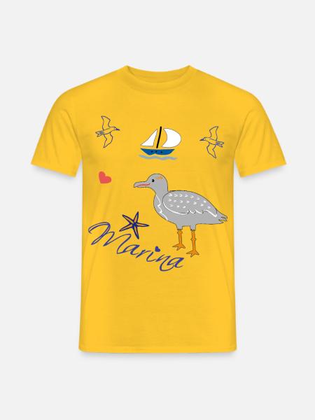 Maritim Marina Urlaub - Männer T-Shirt - Gelb