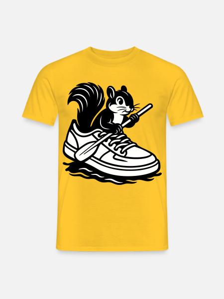Squirrel in sneakers! - Men's T-Shirt - yellow