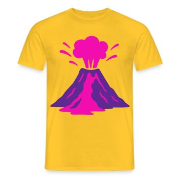 Vulkanausbruch in pink - Männer T-Shirt - Gelb - Vorne - AI Model Male 178 dark (178cm)