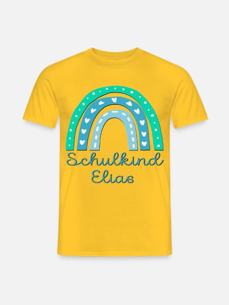 SCHULANFANG SCHULKIND ELIAS - Männer T-Shirt - Gelb