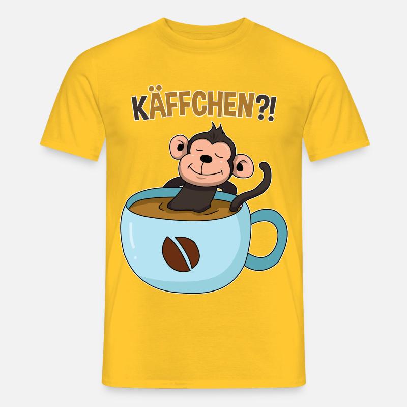 Coffee break with monkey - Men's T-Shirt - yellow