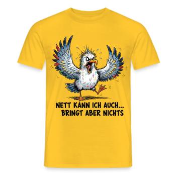 Nett Kann Ich Auch Bringt Aber Nichts, Geschenk - Männer T-Shirt - Gelb - Vorne - AI Model Male 178 dark (178cm)