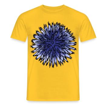 Blue Thistle Flower - Men's T-Shirt - yellow - Front - AI Model Male 178 dark (178cm)