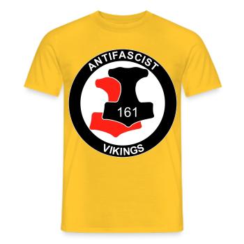 Antifa Vikings - Männer T-Shirt - Gelb - Vorne - AI Model Male 178 dark (178cm)
