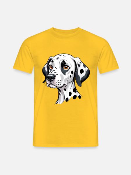 Dalmatische Hundeillustration auf Kleidung - Männer T-Shirt - Gelb
