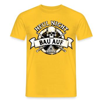Heul nicht bau auf - Eight Ball - Billard Spieler - Männer T-Shirt - Gelb - Vorne - AI Model Male 178 dark (178cm)