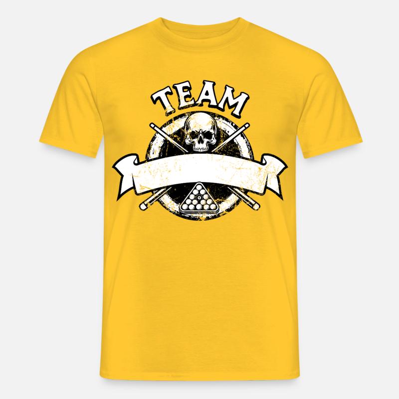 Eight Ball, Billardkugel, Billard Team Geschenk - Männer T-Shirt - Gelb