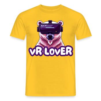 VR Bear with Virtual Reality Glasses - Men's T-Shirt - yellow - Front - AI Model Male 178 dark (178cm)