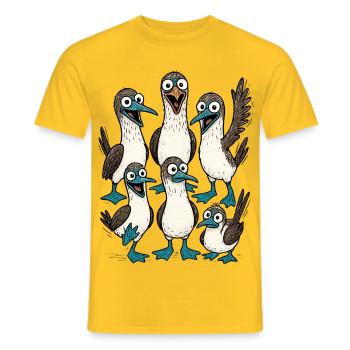 Illustration de dessin animé drôle d'oiseau de mer - T-shirt homme - jaune - Devant - AI Model Male 178 dark (178cm)