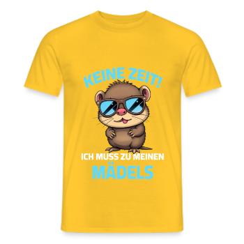 Pas le temps, je dois aller chez mes filles - Loutre - T-shirt homme - jaune - Devant - AI Model Male 178 dark (178cm)
