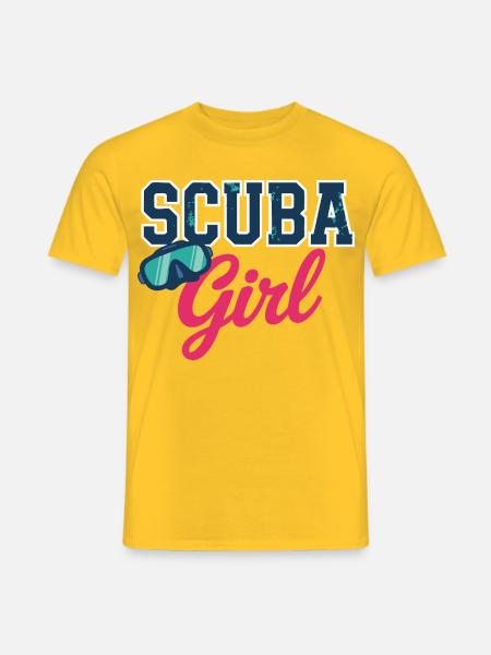 Scuba Girl Tauch-Design - Männer T-Shirt - Gelb